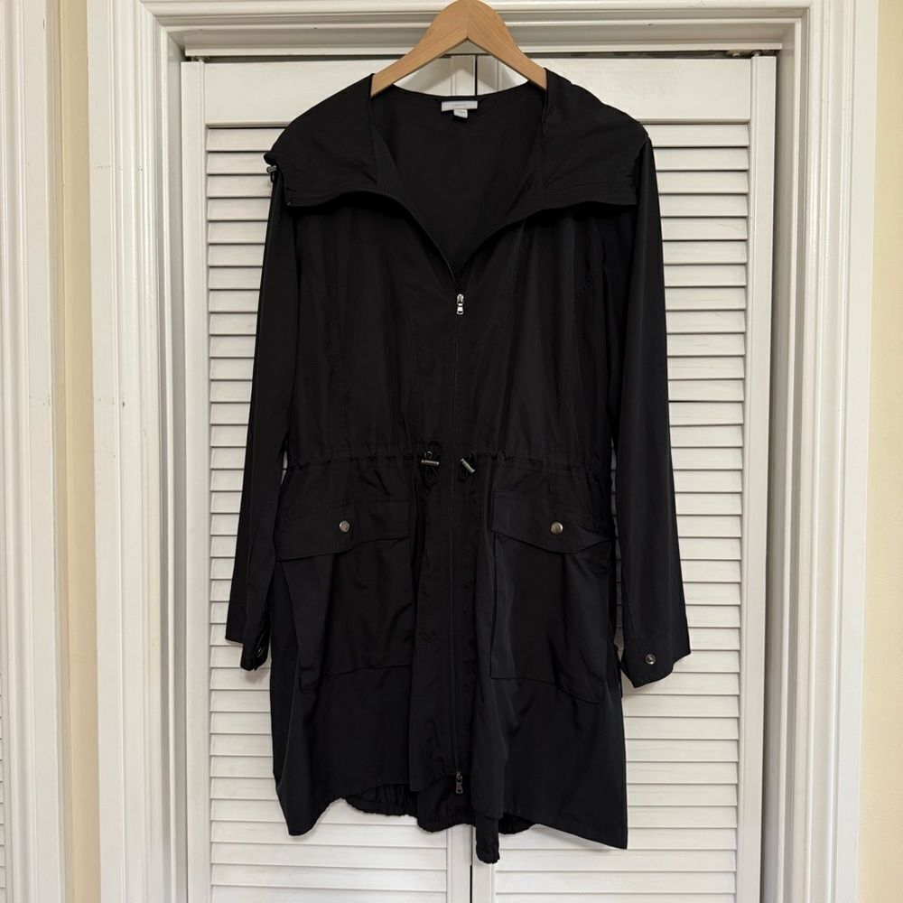 J. Jill Fit Black Light Weight
Windbreaker Full Zip Cinch Waist Jacket